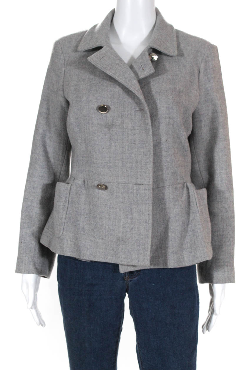 double breasted peplum coat