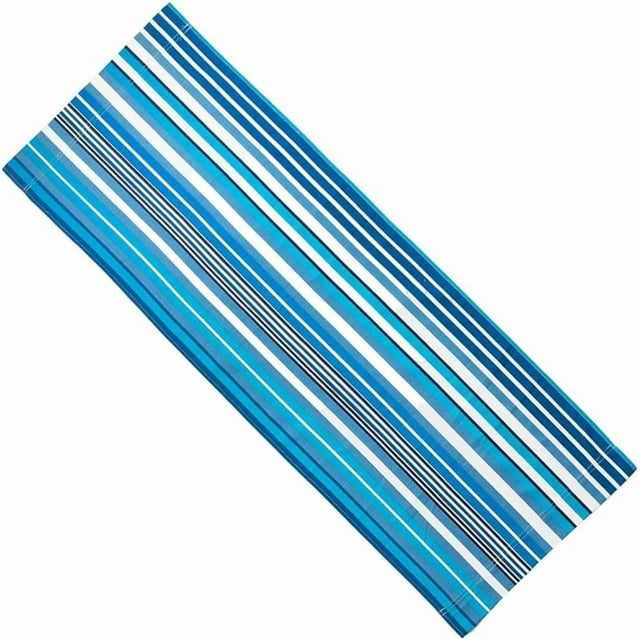 Sillas de playa plegables de lona con rayas azules para patio, sillas de exterior de repuesto, 115 x 43 cm, reclinables y portátiles.
