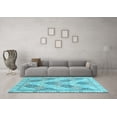 thumbnail image 3 of Ahgly Company Indoor Round Abstract Light Blue Modern Area Rugs, 7' Round, 3 of 4