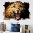 thumbnail image 2 of Adhesivo de pared con forma de leopardo feroz, animal realista en 3D, 42 x 60 cm, PVC, 2 of 2