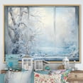 thumbnail image 2 of Designart "Winter River View from Window IV" Extra Large Landscapes Framed Wall Art - Traditional White Winter Landscape Entryway Framed Wall Art, 2 of 7