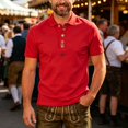 thumbnail image 2 of Men's Classic Polo Shirt Short Sleeve Traditional Front Button Loose Fit Casual Summer Top, 2 of 5
