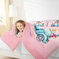 thumbnail image 4 of Feelyou Blue Xmas Car 01, Christmas Tree Gifts Twin Comforter Sets, Pink Princess Style Reversible Bedding Set, Ultra Soft Home Decor, 2pcs, 4 of 8
