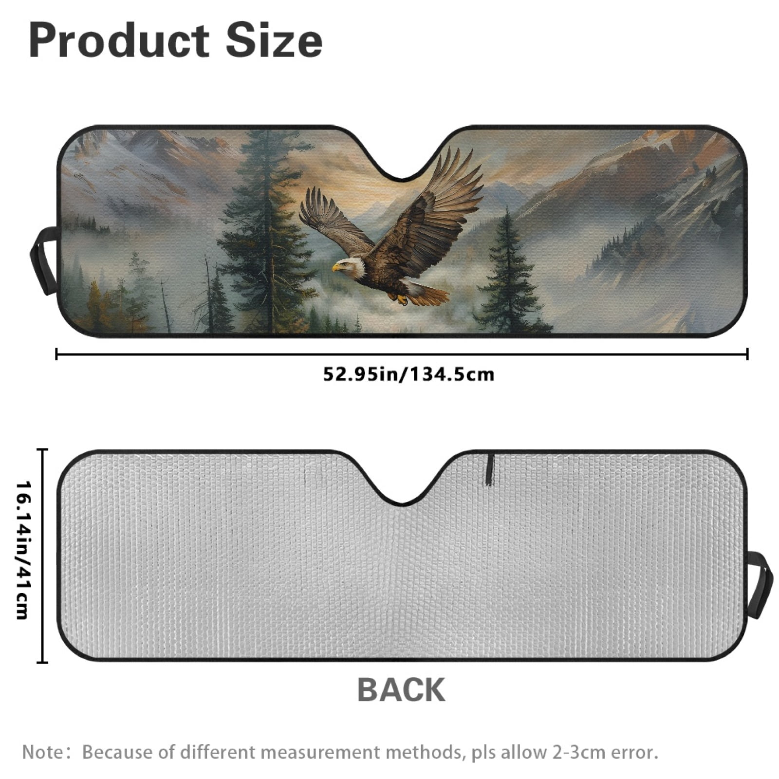 Jeiento Eagle Forest Windshield Sunshade for Wrangler TJ JK Windshield Sunshade Visor Mat for Jeep Wrangler TJ JK JKU 1996-2018 Sun Shade Screen Accessories