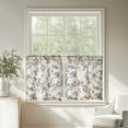 thumbnail image 2 of Floral Kitchen Curtains for Windows 24 Inch Farmhouse Country Linen Tier Curtains Botanic Small Window Drapes for Living Room Bathroom Laundry RV Rod Pocket Rustic 2 Panels Black on Beige, 2 of 8