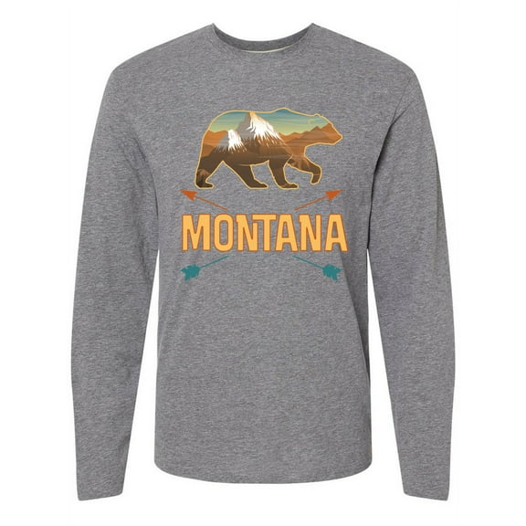 Inktastic Montana Vacation Bear Silhouette Long Sleeve T-Shirt