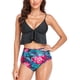 thumbnail image 3 of Bikini para mujer, traje de baño de cintura alta con cuello en V y estampado de escote en V para mujer, diseño de primera clase, 3 of 6