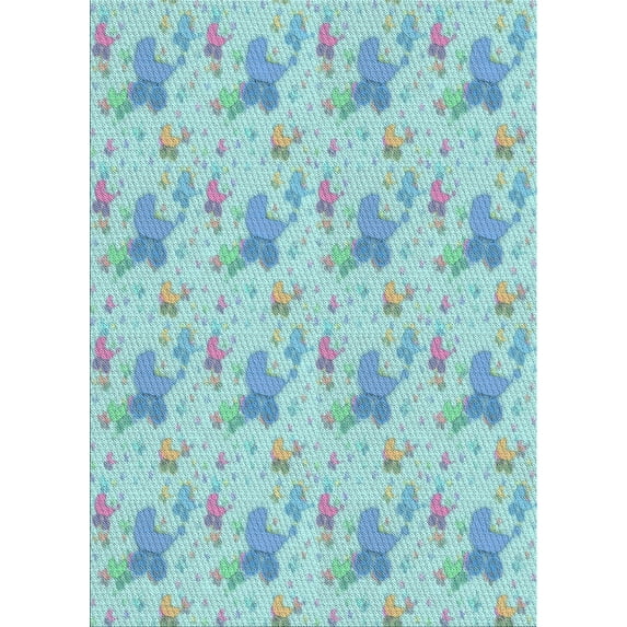 Ahgly Company Machine Washable Indoor Rectangle Transitional Seafoam Green Area Rugs, 2' x 5'