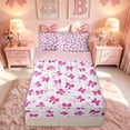 thumbnail image 2 of meiyoeat Kawaii Princess Bow Zipper Twin Comforter Sets with Fitted Sheet and 2 Pillowcases for Kids Girls, Hot Pink Love Hearts Zipper Bedding Set for Bedroom, Pink ReversibleG, 2 of 6