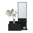 thumbnail image 6 of Black Floating Hallway Cabinet for Living Room Space-Saving Design with Mirror and Drawer, 6 of 9