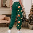 thumbnail image 5 of TTUHYWXI Christmas Pajamas Bottoms for Women Santa Claus Snowman Print Wide Leg Pj Pants with Pockets Lounge Sleepwear (Dark Green, XXL), 5 of 5
