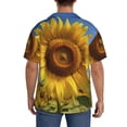 thumbnail image 5 of Fotbe Sky Golden Sunflower Field A print Short Sleeve Button Down Shirts for Men Casual Summer Beach Wrinkle Free Shirt-Small, 5 of 7