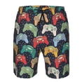 thumbnail image 3 of Sikiie Shorts de Plage Rétro Imprimé Jeu Vidéo pour Hommes, Shorts à Séchage Rapide Haute Élasticité - avec Cordon et Poches Antidérapantes, Adaptés pour Plage, Sports, Vacances-Moyen, 3 of 6