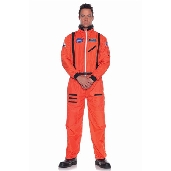 Underwraps Orange Astronaut Costume Jumpsuit Adult Teen Standard Unisex