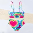 thumbnail image 4 of NAISIBABY Girls Bikini Swimsuit 2-Piece, Spaghetti Strap Trendy Tie-Dye High Waist Summer Beach Holiday Bathing Suits Multicolor 9T, 4 of 7