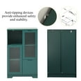 thumbnail image 3 of Hearthora Modern Green MDF Painted Storage Cabinet with Glass Doors and Drawer, Adjustable Shelves for Living Room, Bedroom, Office, 3 of 7