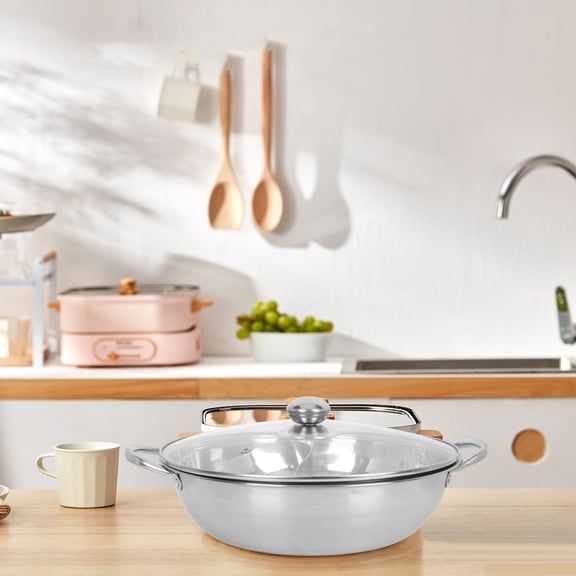 OFFIGAM Stock Pot Stainless Steel Double Side Cooking Pot 1 Set