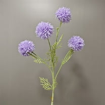 1PC Artificial Pompon Mum Flowers, 4-Head Faux Chrysanthemum Stems for Rustic Wedding Arrangements, DIY Bouquets, Fall Centerpieces and Home Decor,Purple