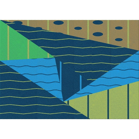 Ahgly Company Machine Washable Indoor Rectangle Transitional Emerald Green Area Rugs, 2' x 3'