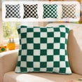 thumbnail image 7 of COM1950s Checkerboard Pillow Cover, Plush Soft Decorative Throw Pillow Case, Cozy Short Plush for Couch, Bed, and Living Room, Multicolor 18X18 Inch, 7 of 7