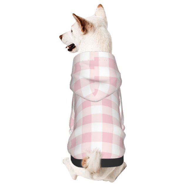 Balery Pink Checkboard Sudadera con Capucha para Perros Pequeños – Ropa para Mascotas, Disfraz para Perros y Gatos, Ideal para Fiestas y Cosplay-Small