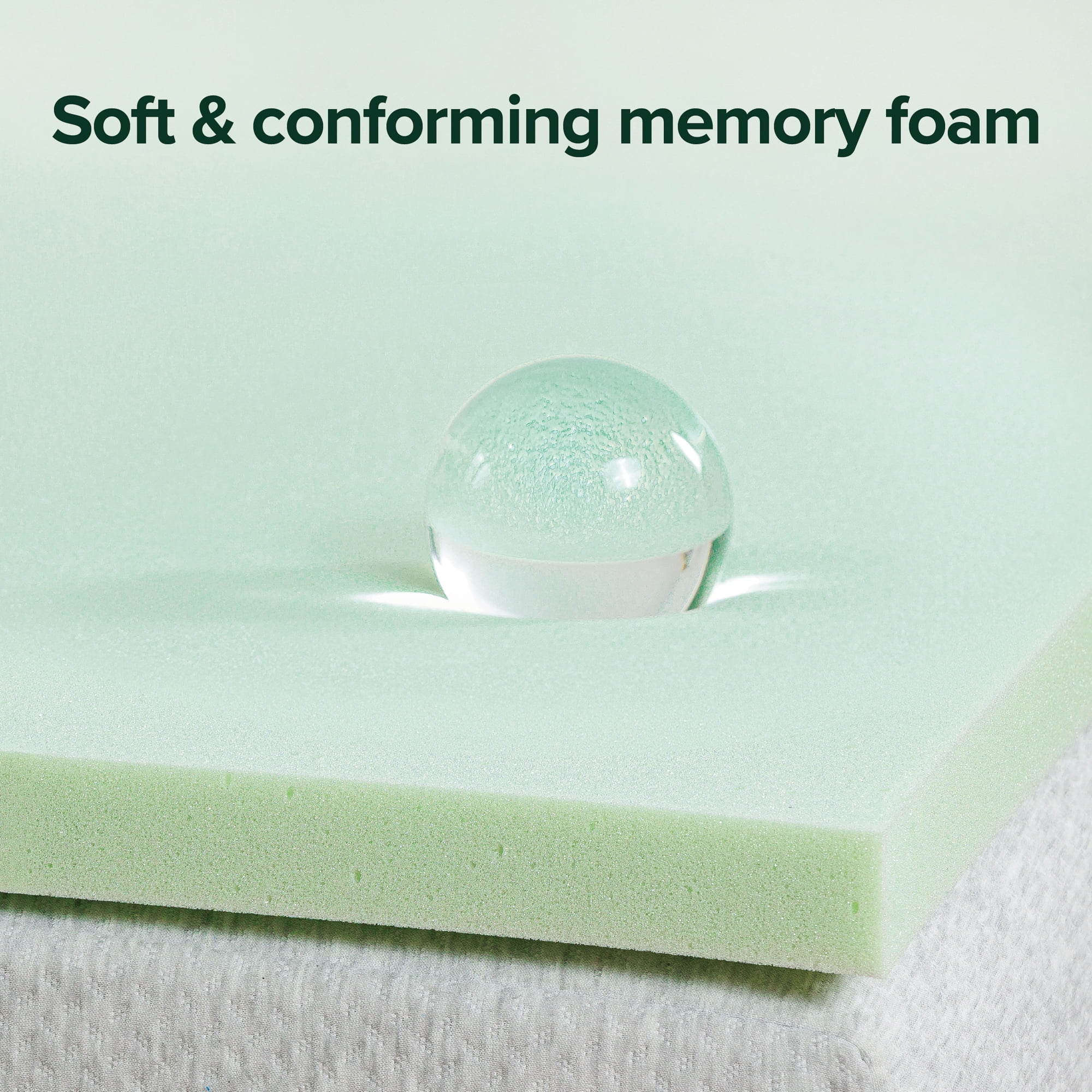 Zinus 1.5" Memory Foam Mattress Topper - Green Tea, Twin