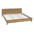 thumbnail image 3 of Christopher Knight Home King Size Bed Frame with Headboard, Solid Wood Platform Bed, Earthy Khaki, 3 of 9