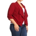thumbnail image 2 of Women's Plus Size Casual 3/4 Sleeve Office Work Blazer Jacket, 2 of 5