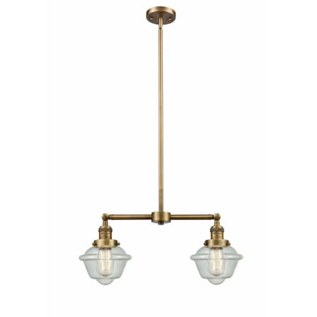 Innovations 2-LT LED Small Oxford 24" Chandelier - Brushed Brass - 209-BB-G534-LED