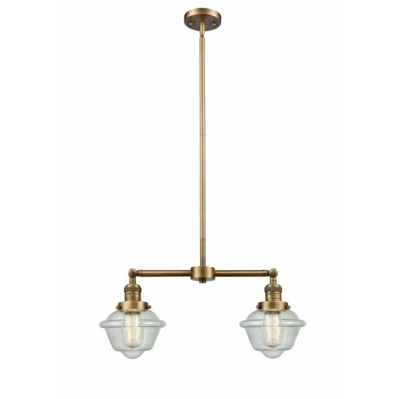Innovations 2-LT LED Small Oxford 24" Chandelier - Brushed Brass - 209-BB-G534-LED