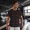 thumbnail image 3 of Wukai Cardiogram and Heart Print Men's Short-Sleeved Mesh T-Shirt,Quick-Dry Short Sleeve Workout T-Shirt-XX-Large, 3 of 8