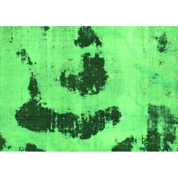 Ahgly Company Indoor Rectangle Oriental Green Modern Area Rugs, 4' x 6'