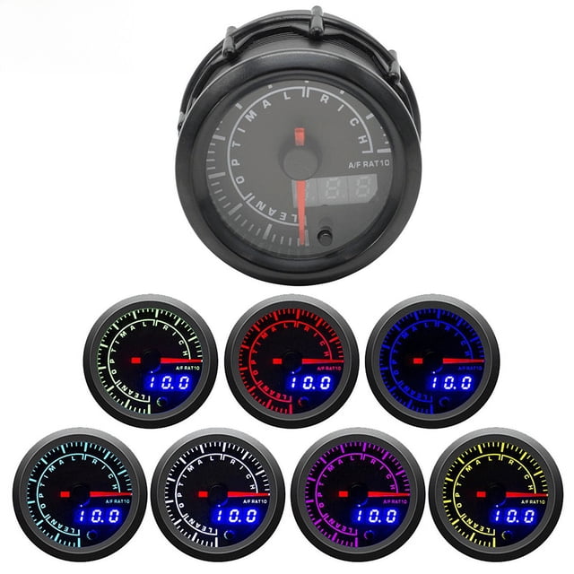 Medidor de relación aire-combustible para automóvil de 52 mm, pantalla digital LED, medidor de relación aire-combustible para automóvil, instrumento de modificación de 12 V