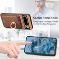 thumbnail image 3 of Dteck for Google Pixel 9 Pro / 9 Case with Detachable Wallet Credit Card Holder, 2-in-1 Shockproof Magnteic Ring Stand PU Leather Case for Women for Men, Brown, 3 of 7