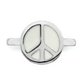 thumbnail image 4 of 925 Sterling Silver Stackable Expressions Polished White Enameled Peace Sign Ring Size: 5; for Adults and Teens; for Women and Men, 4 of 5