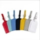 thumbnail image 4 of Tarjeta de embarque de cuero de PU con solapa horizontal y vertical con hebilla de hardware para bolsa para dar una etiqueta de equipaje de papel con firma en el interior, 4 of 5