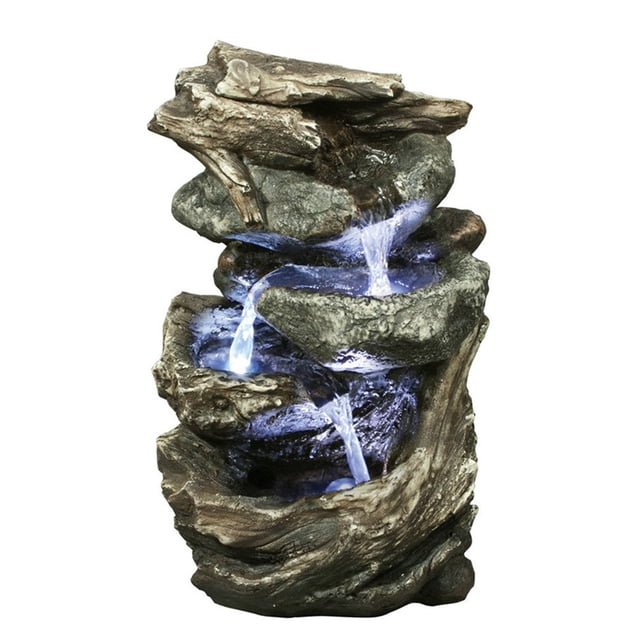 Cascada de troncos con luz LED de Fountain Hi-Line Gift Ltd