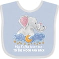 thumbnail image 3 of Inktastic My Safta Loves Me to the Moon and Back Elephant Family Boys or Girls Baby Bib, 3 of 4