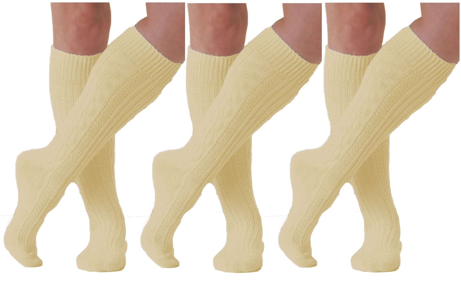 Women's Girls Classic Cable Knit Acrylic Knee High Socks School Dress Uniform Outdoor Wear Boot