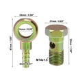 thumbnail image 3 of Unique Bargains 1Set Banjo Bolt Kit M14x1.5 Brake Line Fitting Adapter with Copper Washers for Car Iron Bronze Tone, 3 of 6