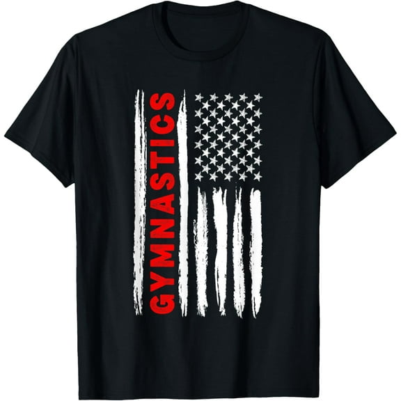 American Flag Gymnastics USA Men Women US Flag T-ShirtMen's and women's pure cotton short-sleeved shirts
