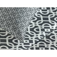 thumbnail image 4 of Ambesonne Geometric Quilted Bedspread Set 3 Pcs, Dark Swirls Squares, Queen Size, Charcoal Grey White, 4 of 5
