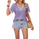 thumbnail image 4 of Lucakuins - Camisetas informales de verano para mujer, manga corta, cuello en V, color de contraste, camisetas holgadas Lucakuins  moda, 4 of 8