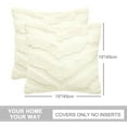 thumbnail image 6 of PiccoCasa Set of  2 Faux Fur Decorative Throw Pillow Covers Soft, 18 x 18 Inch Beige, 6 of 7
