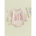 thumbnail image 2 of Bagilaanoe Newborn Baby Girl Oversized Romper Sweatshirt Long Sleeve Bodysuits Floral Print Pullover 3M 6M 12M 18M 24M Infant Casual Tee Tops, 2 of 9