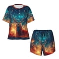 thumbnail image 4 of Picia Celestial Stag Cosmic Glow Pajamas Sets for Women Soft Short-Sleeved Pjs with Lounge Shorts Two Piece Sleepwear-Large, 4 of 9