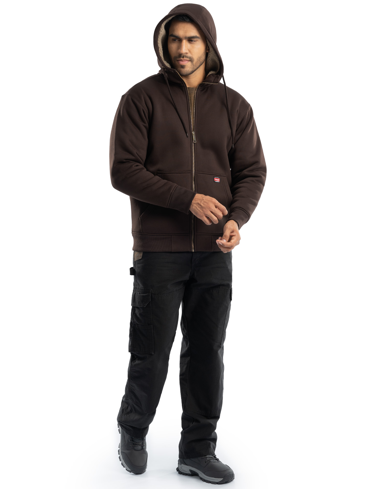 Wrangler Workwear Men's Sherpa Lined Hooded Fleece Jacket photo 2