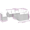 thumbnail image 2 of vidaXL 9 Piece Patio Sofa Set with Cushions Gray Poly Rattan, 2 of 6