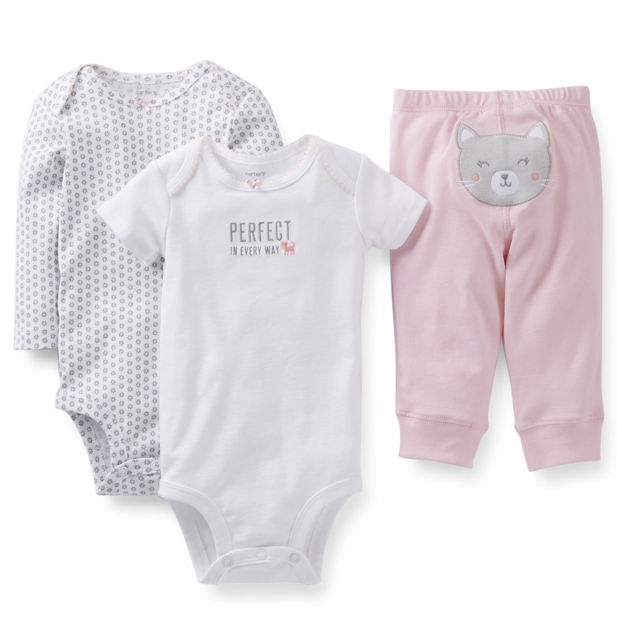 Carters Baby Clothing Outfit Girls Kitty Cat 3piece set Perfect in