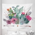 thumbnail image 1 of Cactus Tapestry, Exotic Natural Watercolor Bouquet in Boho Style Succulent Flowers Feather and Arrows, Fabric Wall Hanging Decor for Bedroom Living Room Dorm, 5 Sizes, Multicolor, by Ambesonne, 1 of 1